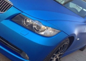 BMW E90 OKLEJENIE AUTA FOLIĄ BLUE ALUMINIUM 