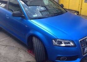 Audi A3 oklejenie auta folią Perfect Satin Blue